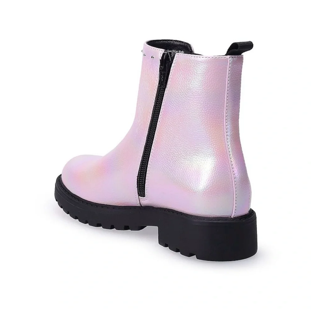 🌸 Sonoma Girls Dazzle Pink Iridescent Chelsea Boots Size 5 NWT